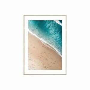 Falikép, tengerpart emberekkel, 50x70 cm, türkiz - PLAGE - Butopêa kép