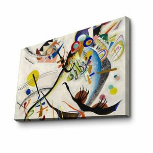 Vászon falikép, Wassily Kandinsky másolat, Kék szegmens, fekete-színes - COMPOSITION - Butopêa kép