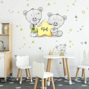 Falmatricák gyerekszobába - Maci háromszögekkel kép