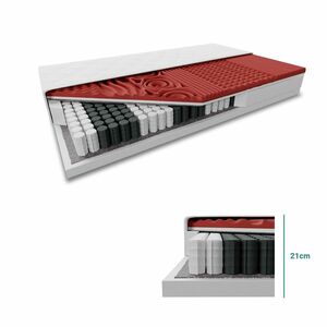 Táskarugós matrac MEMORY LUX 21cm 180 x 200 cm Matracvédő: Matracvédő nélkül kép
