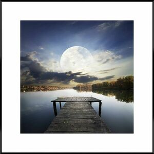 Falikép 50x50 cm, színes tájkép - PONTON ET LUNE - Butopêa kép