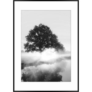 Falikép 50x70 cm, fekete-fehér tájkép - FOG - Butopêa kép