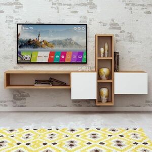 TV állvány, tölgyfa fehér - ECHEC - Butopêa kép