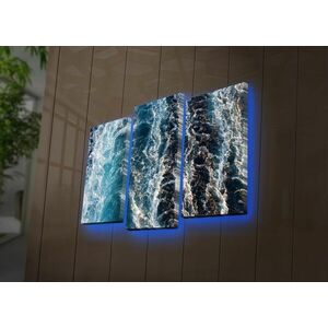 LED-es megvilágítású vászon falikép szett, 3 db, többszínű - - Butopêa kép