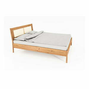 Tölgyfa franciaágy rattan ágytamlával 160x200 cm Pola - The Beds kép