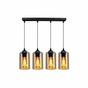 Fekete függőlámpa üveg búrával 10x65 cm Bistro – Candellux Lighting kép