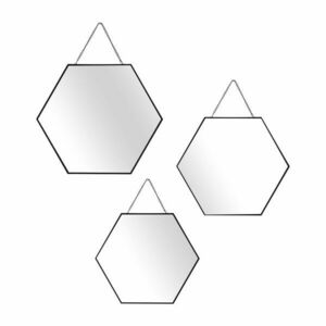 Hatszögletű tükör szett, 3 db, fekete - EXOPLANETE - Butopêa kép