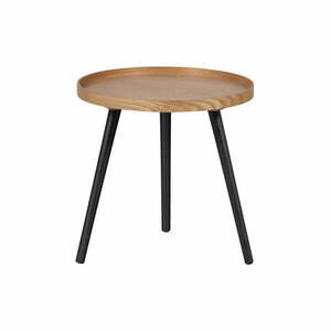 Mesa tárolóasztal kőrisfa dekorral, ø 45 cm - WOOOD kép