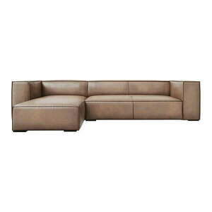 Világosbarna bőr sarokkanapé (bal oldali) Madame – Windsor & Co Sofas kép