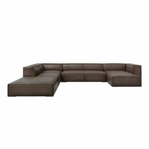 Barna bőr sarokkanapé (bal oldali) Madame – Windsor & Co Sofas kép