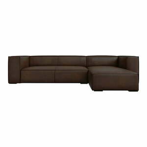 Sötétbarna bőr sarokkanapé (jobb oldali) Madame – Windsor & Co Sofas kép