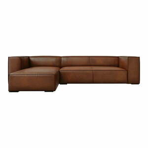 Konyakbarna bőr sarokkanapé (bal oldali) Madame – Windsor & Co Sofas kép