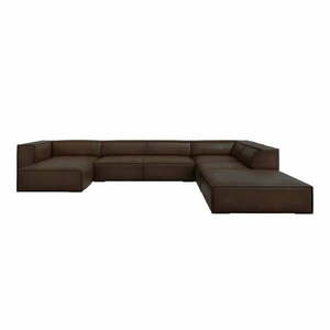 Sötétbarna bőr sarokkanapé (jobb oldali) Madame – Windsor & Co Sofas kép