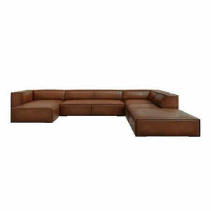 Konyakbarna bőr sarokkanapé (jobb oldali) Madame – Windsor & Co Sofas kép