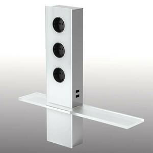Power 3x elosztó oszlop USB-vel és tárolóval kép