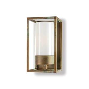 Kültéri fali lámpa Cubic³ 3365 antik sárgaréz/opal kép
