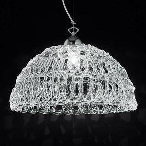 Átlátszó üveg függő lámpa Cobweb, 46 cm kép