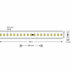 SLC LED szalag 230V komplett szett IP65 5m, 3, 000K kép