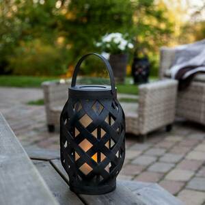 Flame Lantern LED lámpa, fekete, magassága 23 cm kép