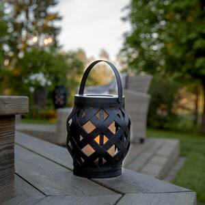 Flame Lantern LED lámpa, fekete, magassága 16 cm kép