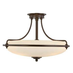 Griffin mennyezeti lámpa, Ø 53 cm, bronz/opál, térközzel, Ø 53 cm kép