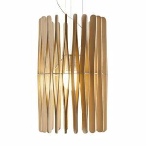 Fabbian Stick fa függő lámpa, hengeres, 43 cm kép