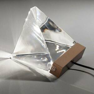 Fabbian Tripla - Kristály LED asztali lámpa, bronz kép