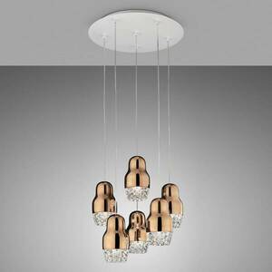 Axolight Fedora - LED függő, rózsaarany, 6-izzós kép