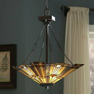 Függő lámpa Inglenook színes üveggel, l 45 cm kép