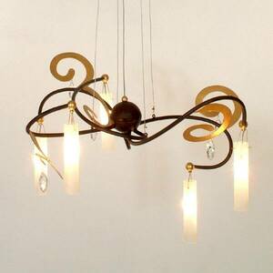 LED függő lámpa Kaszinó, 5-izzós, arany díszítés kép