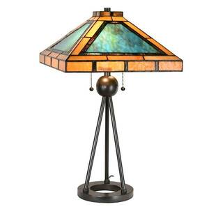 Asztali lámpa 5LL-6164, Tiffany design zöld/barna kép