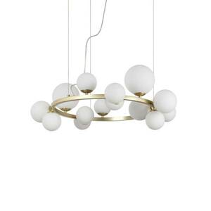 Ideal Lux Perlage medál sárgaréz/fehér 14flg Ø 85 cm kép