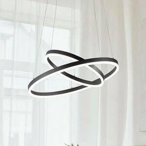 LED függő lámpa Giotto, két izzós, fekete kép