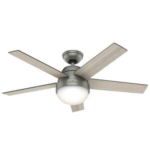 Hunter Stile ventilátor lámpával szürke/diófa kép