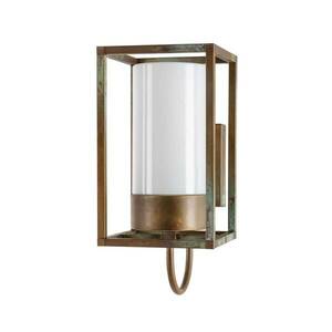 Kültéri fali lámpa Cubic³ 3362 antik sárgaréz/opal kép