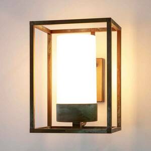 Kültéri fali lámpa Cubic³ 3363 antik sárgaréz/opal kép