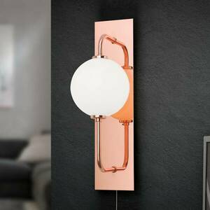 LED fali lámpa Pipes üveggolyóval, réz kép