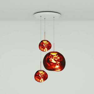 Tom Dixon Melt Trio Round lógó lámpa 3-izzós réz kép