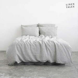 Fekete-fehér egyszemélyes len ágyneműhuzat 140x200 cm – Linen Tales kép