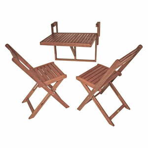 Balcony Berkeley 2 db eukaliptusz szék és függő erkély asztal - Garden Pleasure kép