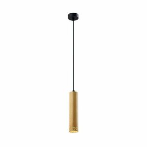 Fekete függőlámpa fa búrával ø 7 cm Tubo – Candellux Lighting kép
