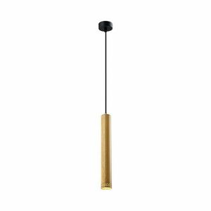 Fekete függőlámpa fa búrával ø 7 cm Tubo – Candellux Lighting kép