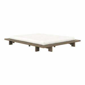 Barna borovi fenyő franciaágy ágyráccsal 160x200 cm Japan – Karup Design kép