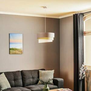 Euluna Trio lógó lámpa bézs/akvamarin/ecru Ø45cm kép