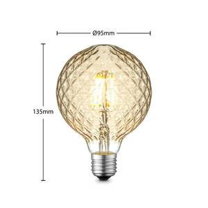 Lucande LED izzó E27 G95 4W 2700K szab borostyán kép