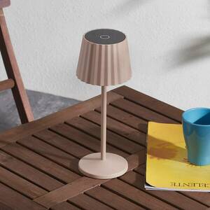 Lindby LED-es újratölthető asztali lámpa Esali, homokbézs színben kép