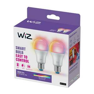 WiZ A60 LED lámpa matt WiFi E27 8.5W RGBW 2 darabos készlet kép