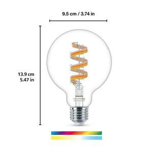 WiZ G95 LED filament izzó gömb WiFi E27 6, 3W RGBW kép