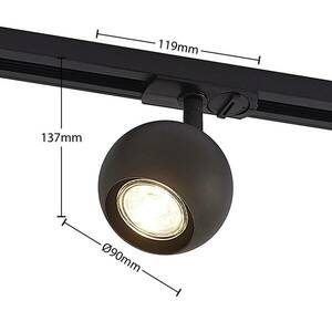 Lindby Linaro sínes reflektor, GU10, 10W, fekete, 1 fázisú kép