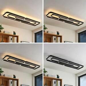 Lucande Kadira LED mennyezeti lámpa, 120cm, fekete kép